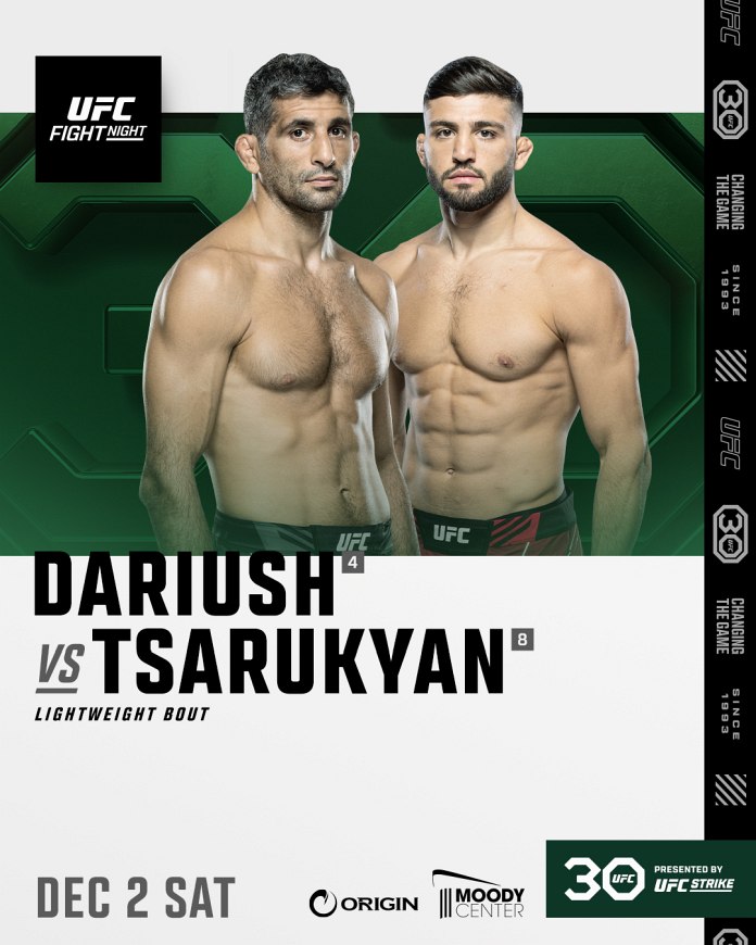 Dariush vs. Tsarukyan card poster