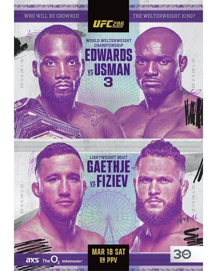 UFC 286 Fight Card Poster