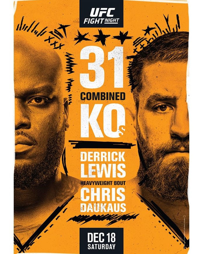 UFC Fight Night 206 Fight Card Poster UFC Fight Night 206 Fight Card Poster