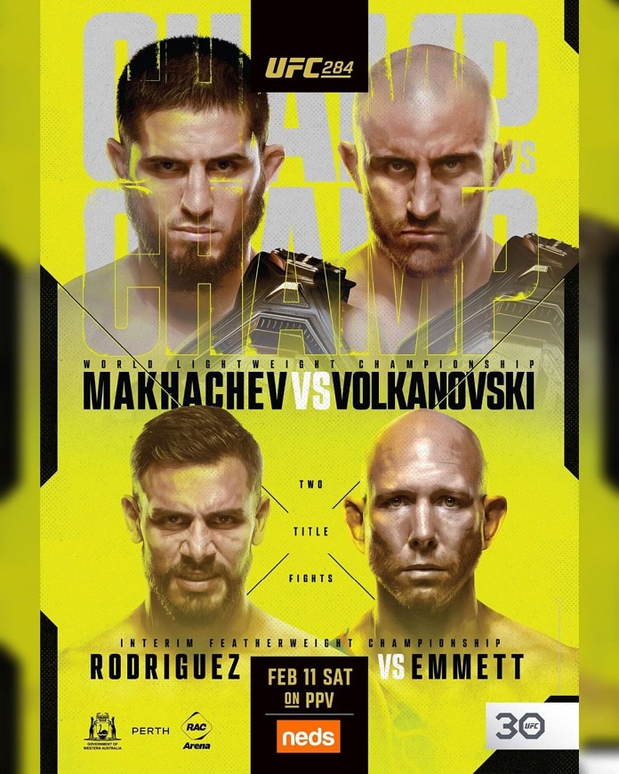 UFC 284 Fight Card Poster
