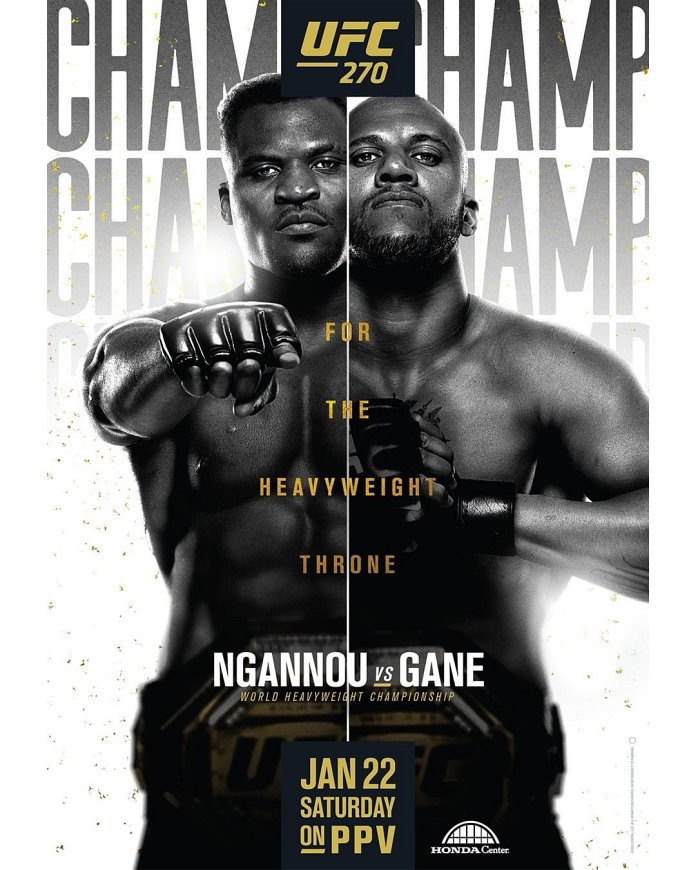 UFC 270 Fight Card Poster UFC 270 Fight Card Poster