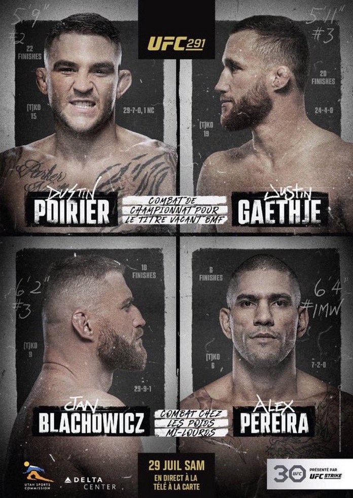 UFC 291 Fight Card Poster