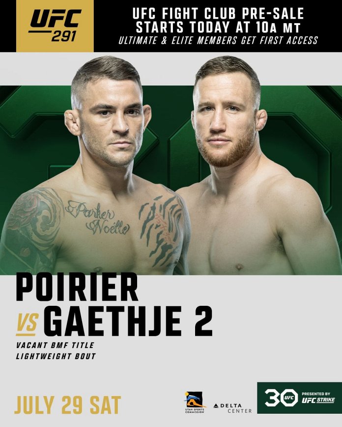 UFC 291 Fight Card Poster UFC 291 Fight Card Poster
