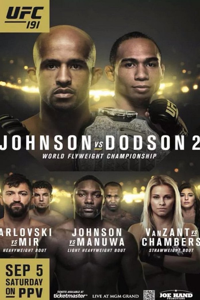 UFC 191 results poster