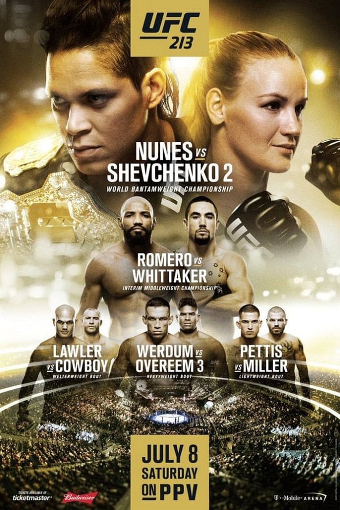 UFC 213 results poster