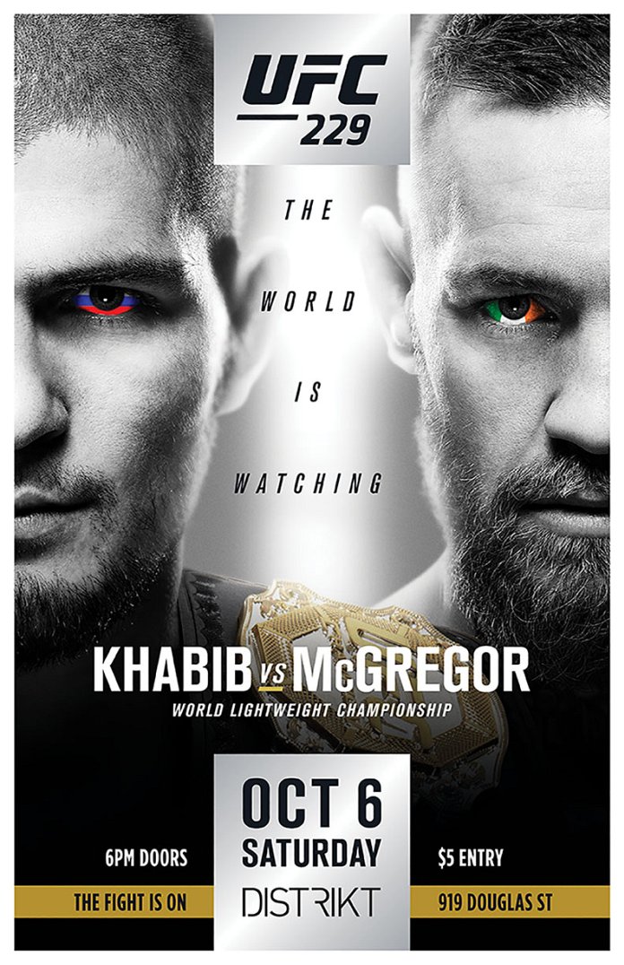 UFC 229 results poster