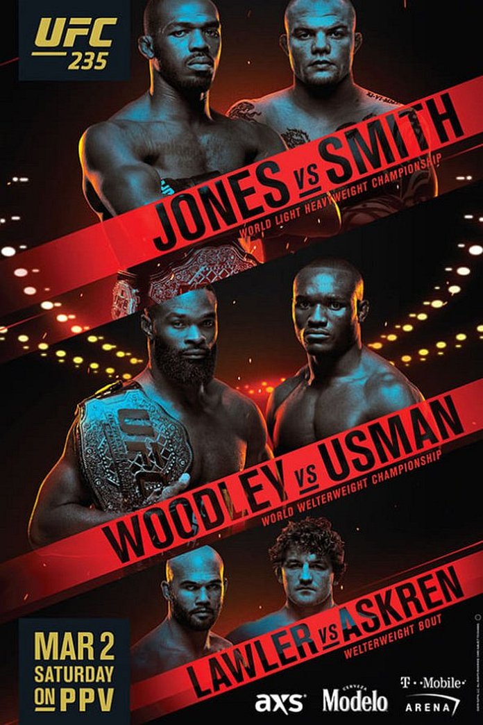 UFC 235 results poster