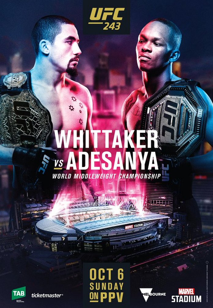 UFC 243: Whittaker vs. Adesanya poster