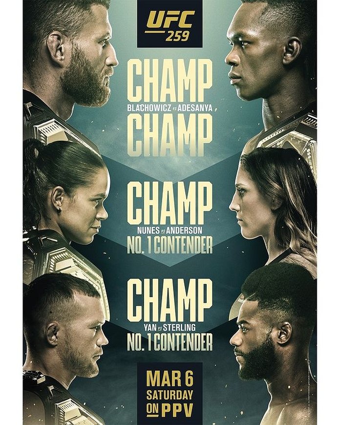 UFC 259 results poster