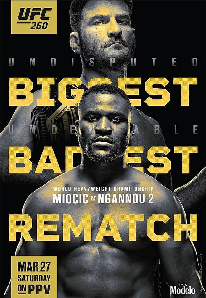 UFC 260 results poster