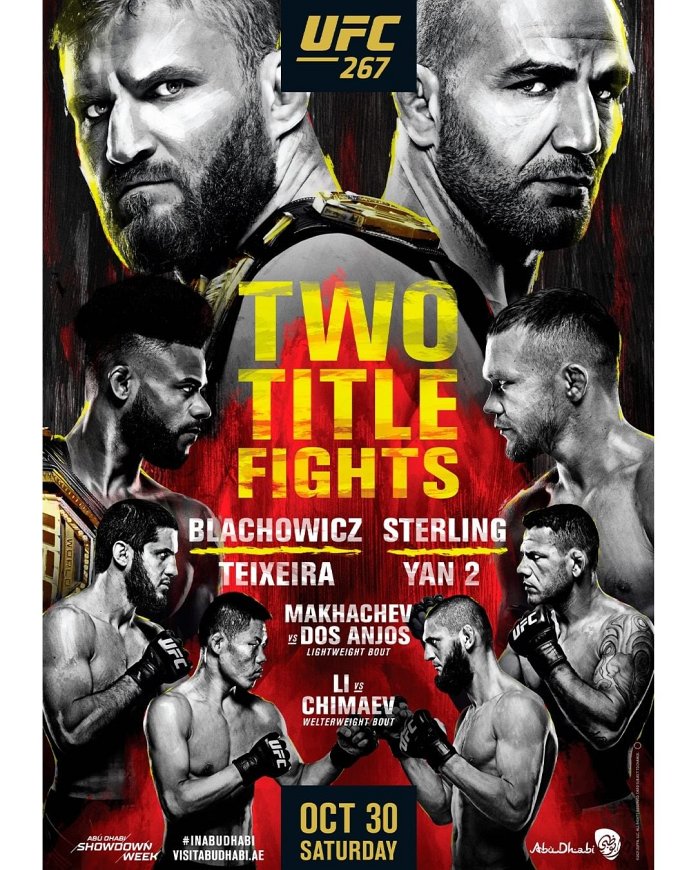 UFC 267 results poster