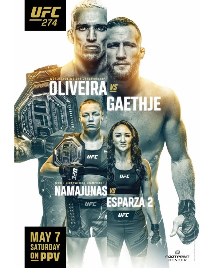 UFC 274 Fight Card Poster