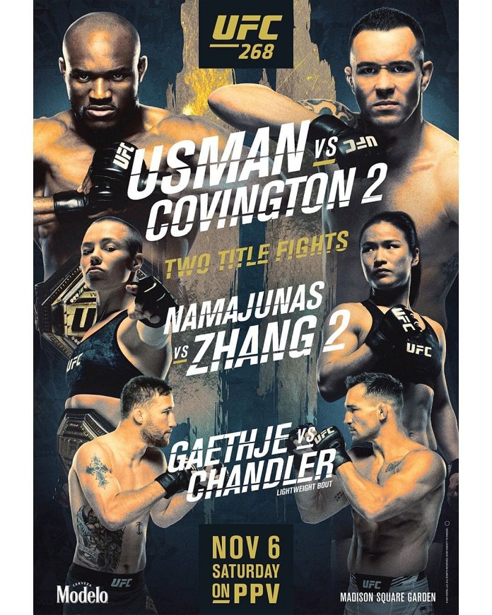 UFC 268 Fight Card Poster